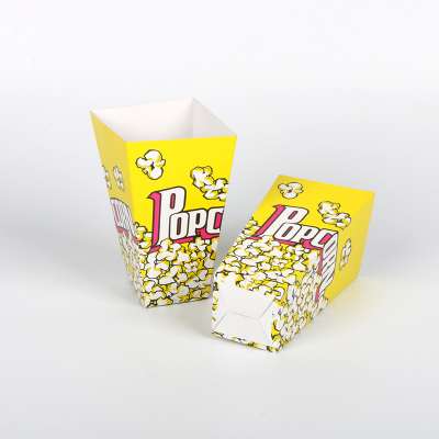 Wholesale Disposable Greaseproof Popcorn Bucket Cinema Party Customized Square Snack Chips Chicken Food Packaging Paper Box