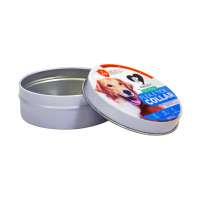 small metal round box dog food tin thin box packaging aluminum mint candy container